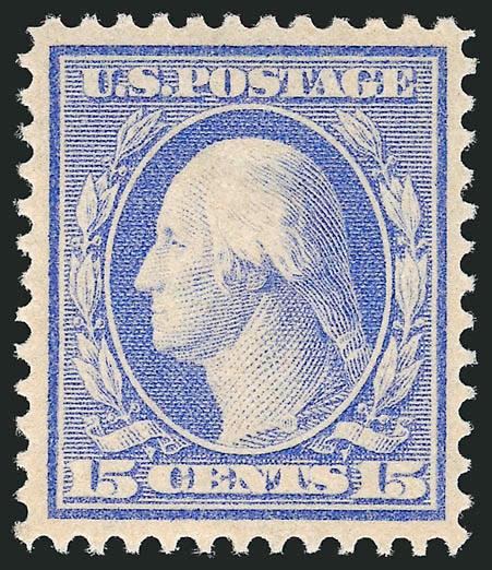 15c Pale Ultramarine (382).> Mint N.H., radiant color on bright paper, well-balanced margins, fresh and Extremely Fine, an attractive stamp, with 2007 P.S.E. certificate (VF-XF 85 SMQ $1,050.00)