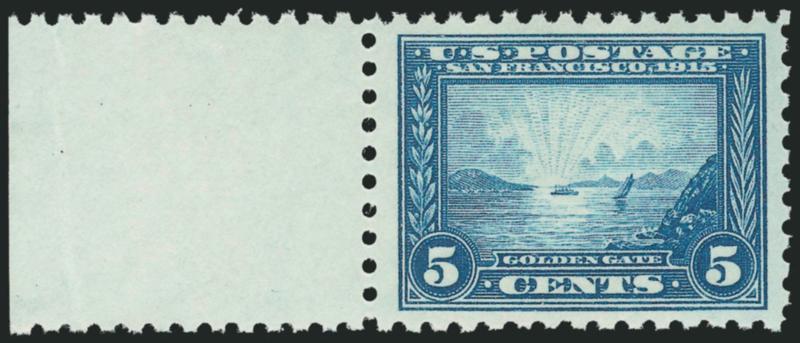 5c Panama-Pacific, Perf 10 (403).> Mint N.H. with <wide selvage at left,> choice centering, Extremely Fine, with 2003 P.F. certificate