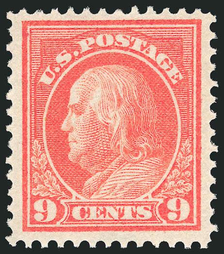 9c Salmon Red (415).> Mint N.H., vibrant color as fresh as the day it was printed, wide margins, Very Fine and choice, with 1999 P.F. certificate
