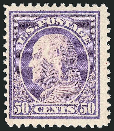 50c Violet (421).> Barest trace of what may be hinging, radiant color on bright paper, fresh and Fine, with copy of 1980 P.F. certificate for block
