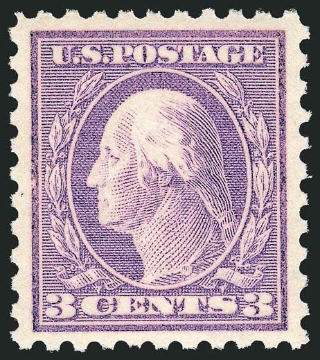 3c Reddish Violet, Pink Back (426 var).> Mint N.H., vibrant color on brilliant paper, strong Pink Back, almost perfectly centered, Extremely Fine Gem example of this shade variety which is also a Pink Back,,
with 2007 P.S.E. certificate (XF 90 SMQ $