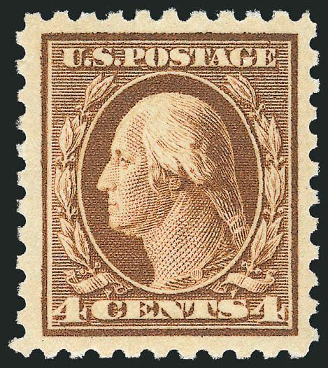 4c Brown (427).> Mint N.H., brilliant color, crisp impression, wide and balanced margins, Extremely Fine Gem, a beautiful stamp, with 2001 P.F. certificate