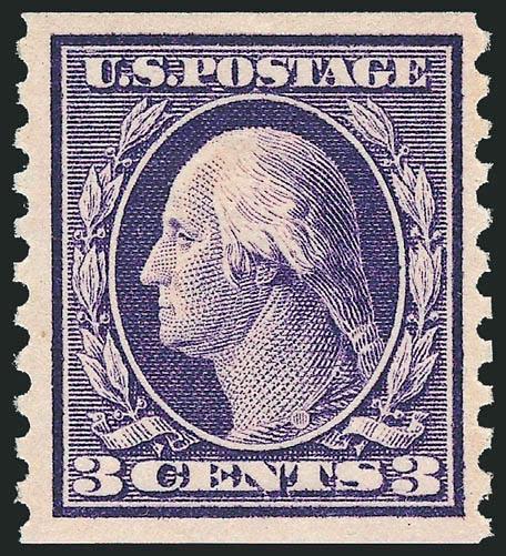 3c Violet, Coil (445).> Mint N.H., deep rich color on bright paper, wide margins, Very Fine and choice, ex Odeneal, with 1999 P.F. certificate