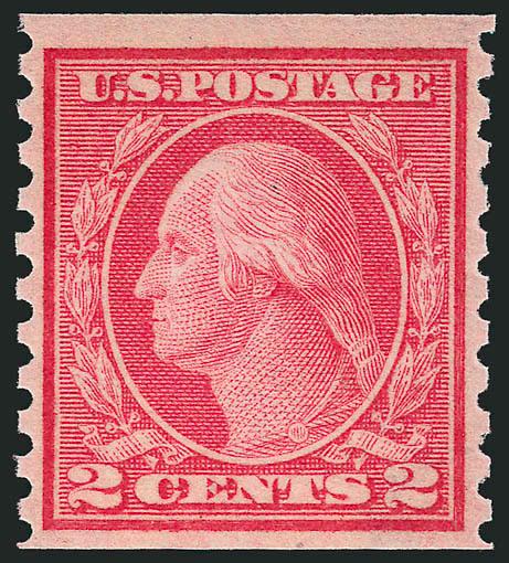 2c Red, Ty. II, Coil (454).> Mint N.H., vibrant color, three well-balanced margins, Very Fine, with 2002 P.S.E. certificate