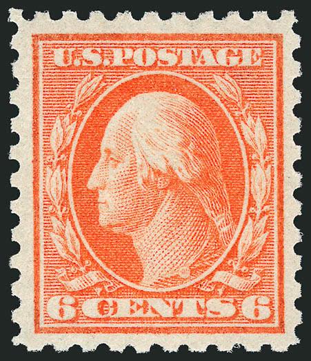 6c Red Orange (468).> Mint N.H., vivid color as fresh as the day it was printed, wide margins, Extremely Fine, with 1994 P.F. certificate