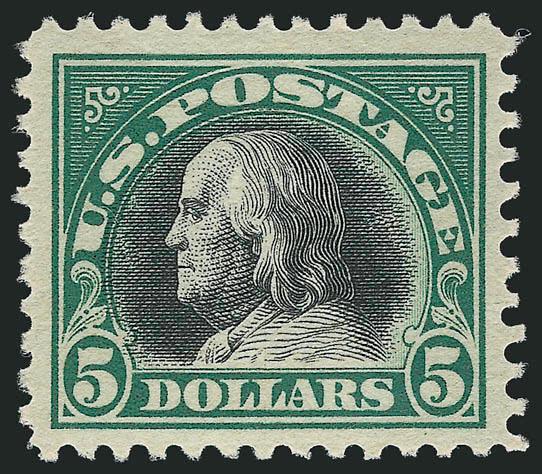 $5.00 Deep Green & Black (524).> Mint N.H., intense colors, proof-like impressions, Very Fine and choice, a pretty stamp of great visual appeal, with 2001 P.F. certificate