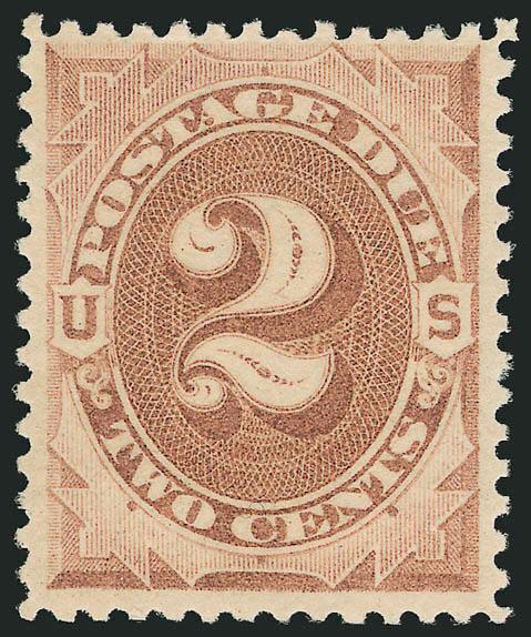 2c Brown (J2).> Mint N.H., pretty pastel color, Very Fine, scarce in Mint N.H. condition, with 1993 and 2004 P.F. certificates