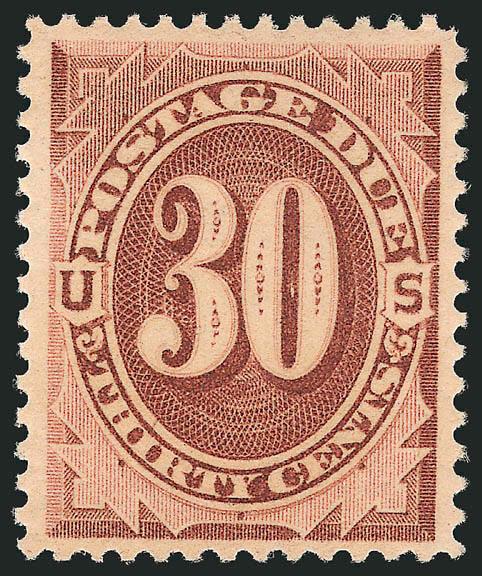 30c Red Brown (J20).> Mint N.H., rich color, well-balanced margins, fresh and Extremely Fine, a pretty stamp, with 2003 P.S.E. and 2005 P.F. certificates