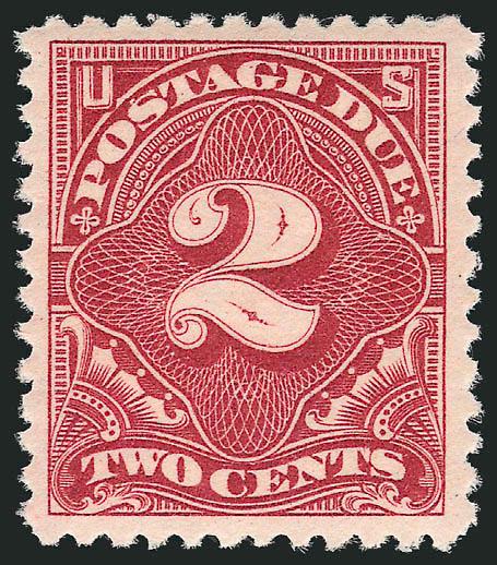2c Deep Claret (J32).> Mint N.H., brilliant color and crisp impression on bright paper, unusually wide margins, Very Fine and choice, with 2004 P.S.E. certificate