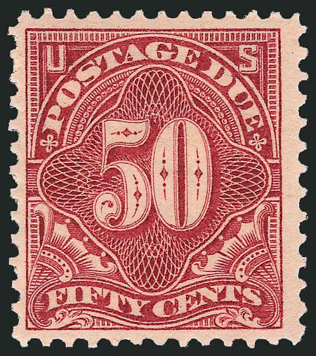 50c Deep Claret (J44).> Original gum, single hinge mark, bright shade, fresh and Fine, with 2003 P.F. certificate