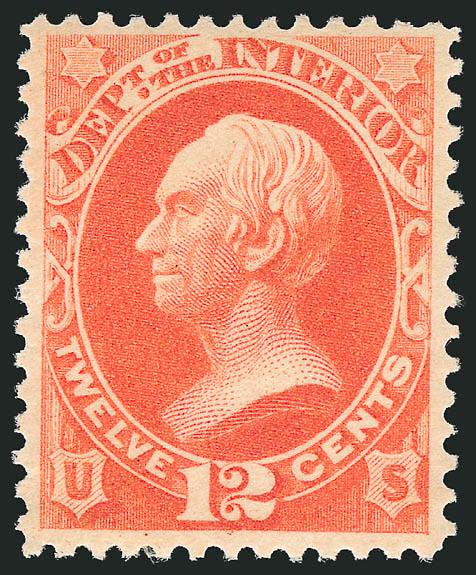 12c Interior, Soft Paper (O101).> Mint N.H., radiant color as fresh as the day it was printed, Very Fine and choice, with 2004 P.F. certificate for block