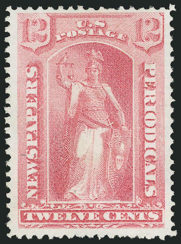 12c Pale Rose, 1875 Special Printing (PR40).> Without gum as issued, brilliant color, fresh and Very Fine, only 1,313 were sold, ex Silver Lake, with 1992 P.F. and P.S.E. certificates
