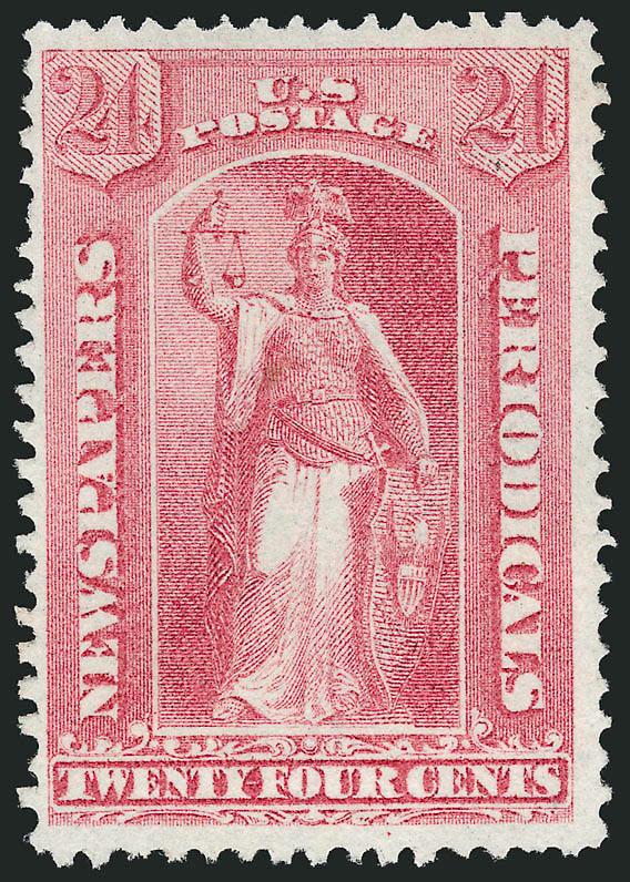 24c Pale Rose, 1875 Special Printing (PR41).> Without gum as issued, rich color on bright paper, shortish perf at left not mentioned on accompanying certificate, otherwise Very Fine, only 411 sold, with 1998
P.F. certificate