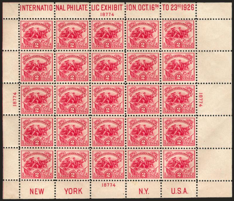 2c White Plains Souvenir Sheet (630).> Lightly hinged, lower right pane from plate no. 18774, remarkably well-centered, Extremely Fine