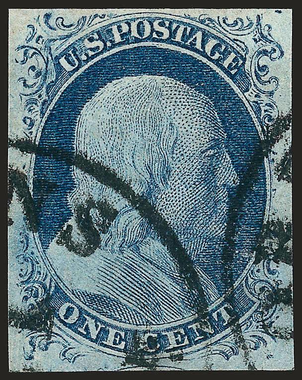 1c Blue, Ty. IV (9).> Position 6L1L, recut twice at bottom (only 11 on plate), large margins to ample at top, bold New Orleans datestamp, Very Fine and choice, with 1987 P.F. certificate