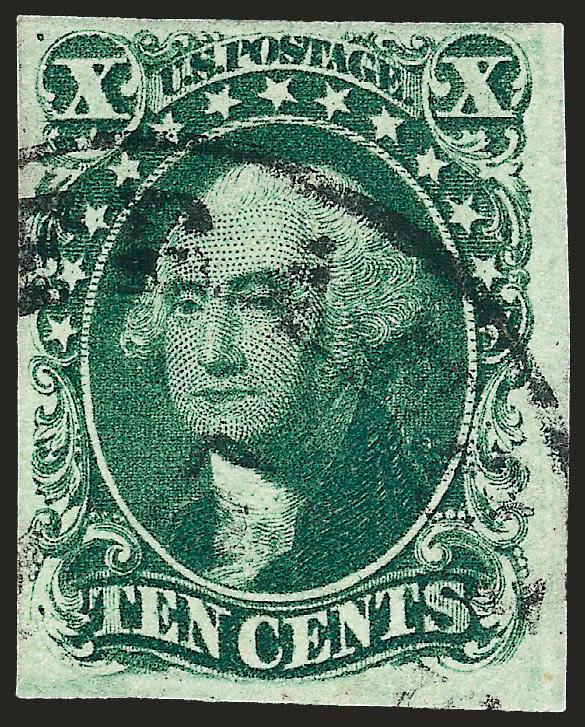 10c Green, Ty. II (14).> Full to large margins, rich color, San Francisco datestamp, Very Fine, with 1984 P.F. certificate