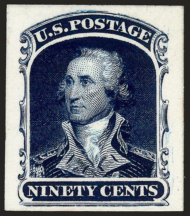 1c-90c 1857 Reprints, Plate Proofs on Card (40P4-47P4).> Large margins, deep rich colors, fresh and Very Fine set