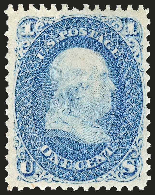 1c Blue (63).> Original gum, barely hinged, brilliant color on post-office fresh paper, Very Fine and choice, with 2003 P.S.E. and 2004 P.F. certificates, the former as a block