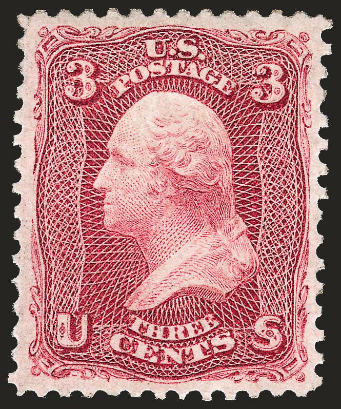 3c Lake (66).> Original gum, lightly hinged, brilliant color, detailed impression, beautiful centering with well-proportioned margins, tiny corner crease at top left mentioned on most recent
certificate<><>^EXTREMELY FINE APPEARING ORIGINAL-GUM EXA