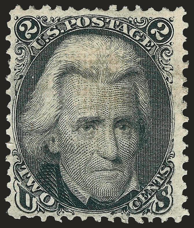 2c Black, E. Grill (87).> Slightly disturbed original gum described on accompanying certificate as original gum, deep shade, grill is clearly visible from the front, Fine, with 1988 P.F. certificate