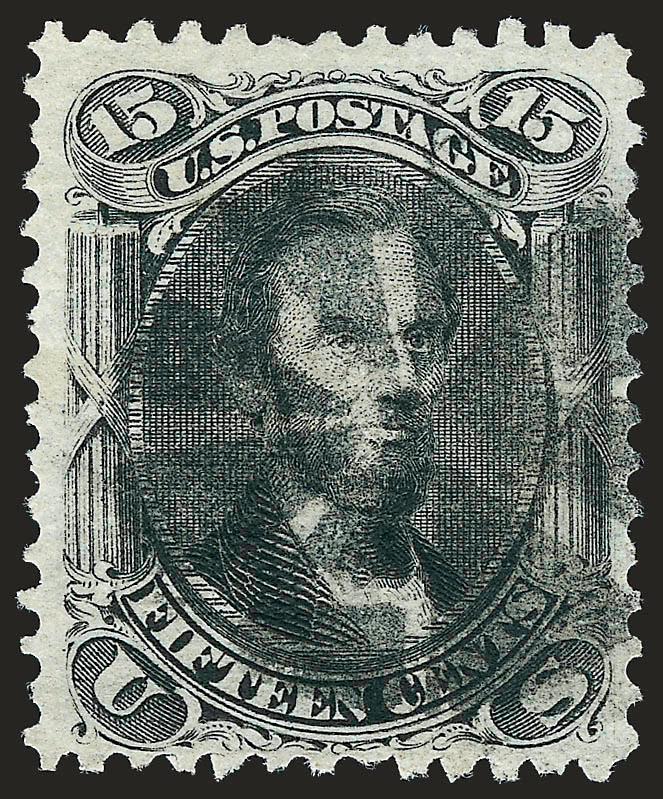 15c Black, E. Grill (91).> Bright shade, bold strike of circle of wedges cancel, Very Fine and choice, with 1992 P.F. certificate