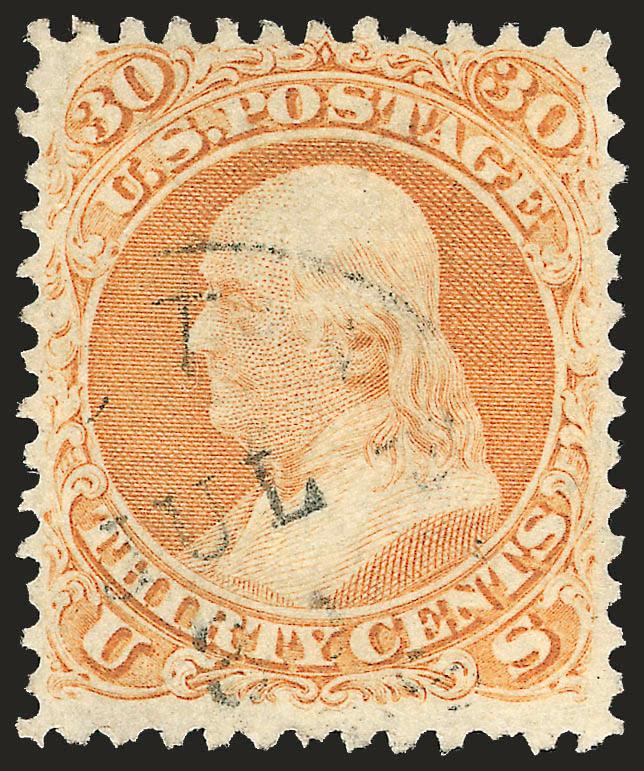 30c Orange, F. Grill (100).> Deep color, light strike of circular datestamp, fresh and Very Fine, with 2002 P.F. certificate