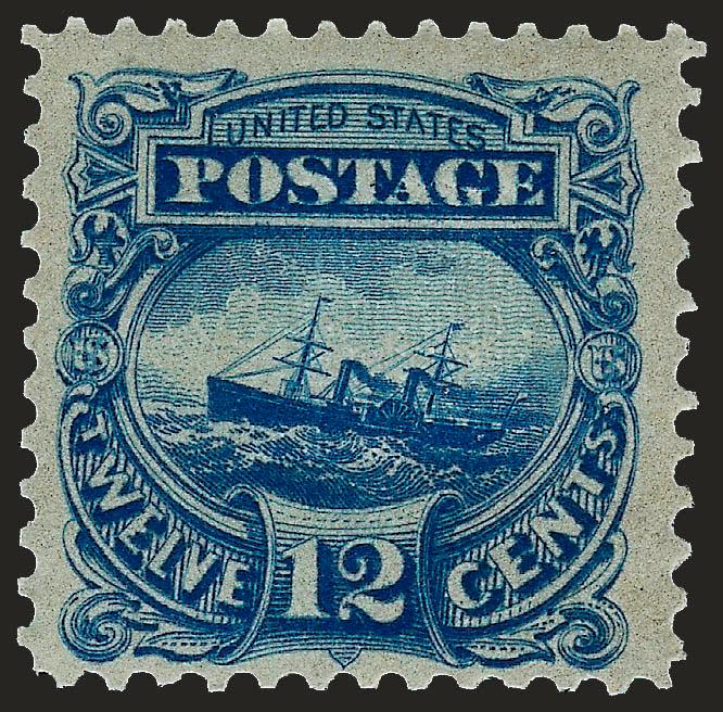 12c Small Numeral Plate Essay on Stamp Paper, Perforated 12 (117-E1e).> Six, each a distinctly different color, one Mint N.H., Fine