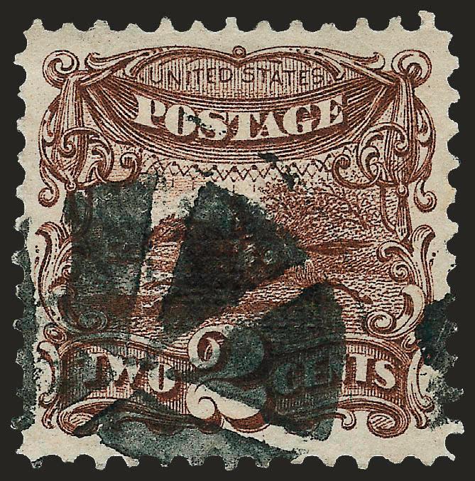 2c Brown (113).> Choice centering with wide and balanced margins, intense shade and impression, bold strike of cork cancel, Extremely Fine, a pretty stamp