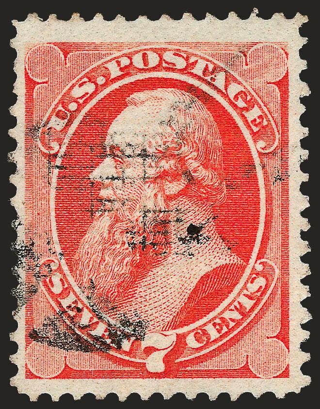 7c Vermilion, Grill (138).> H. Grill, radiant color, light strike of cork cancel leaves grill clearly visible from the front, wide margins, Very Fine, with 1982 and 2002 P.F. certificates