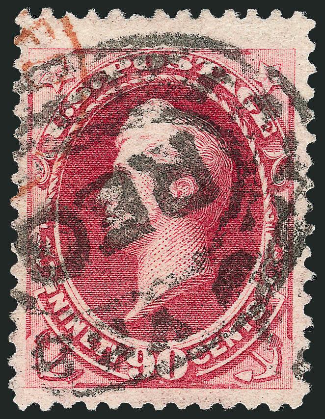 90c Carmine (191).> Radiant color, unusually wide margins, neat strike of New York oval registry cancel, Very Fine and choice, a huge stamp, with 2001 P.F. certificate