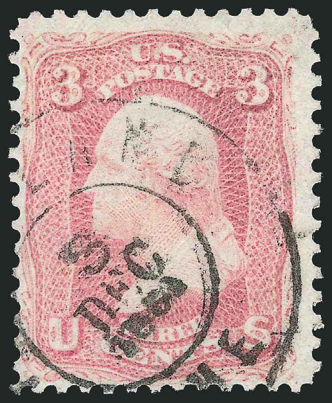 3c Pink (64).> Pretty color, neat strike of Portland Me. Dec. 8, 1861 double-circle datestamp, fresh and Fine, with 1970 P.F. certificate
