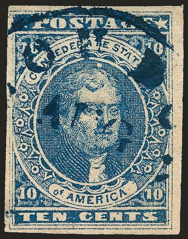 10c Dark Blue, Blue, Hoyer & Ludwig, Paterson (2, 2b).> Four stamps, incl. No. 2b H & L original gum, slight creasing, and another used with blue town datestamp, two No. 2 Paterson, both have datestamp cancels
and trivial flaws, Very Fine appearance