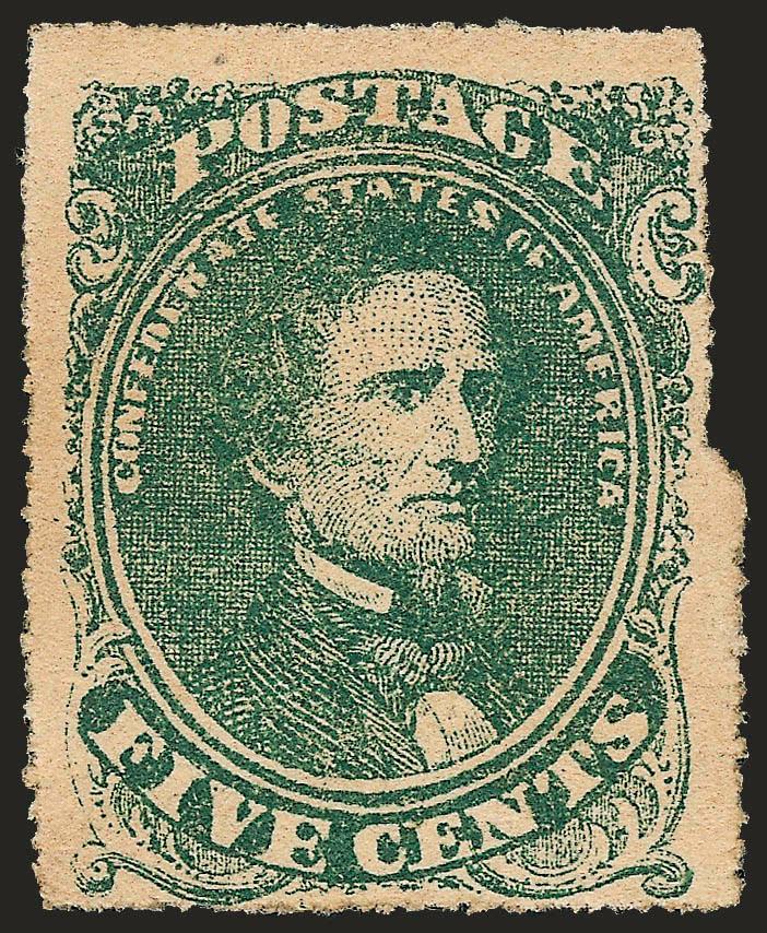 5c Green, Stone 2, Baton Rouge Roulette (1 var).> Unused (no gum), this stamp was removed from printed envelope (part of an original find), which accompanies stamp (signed by Weill), Very Fine