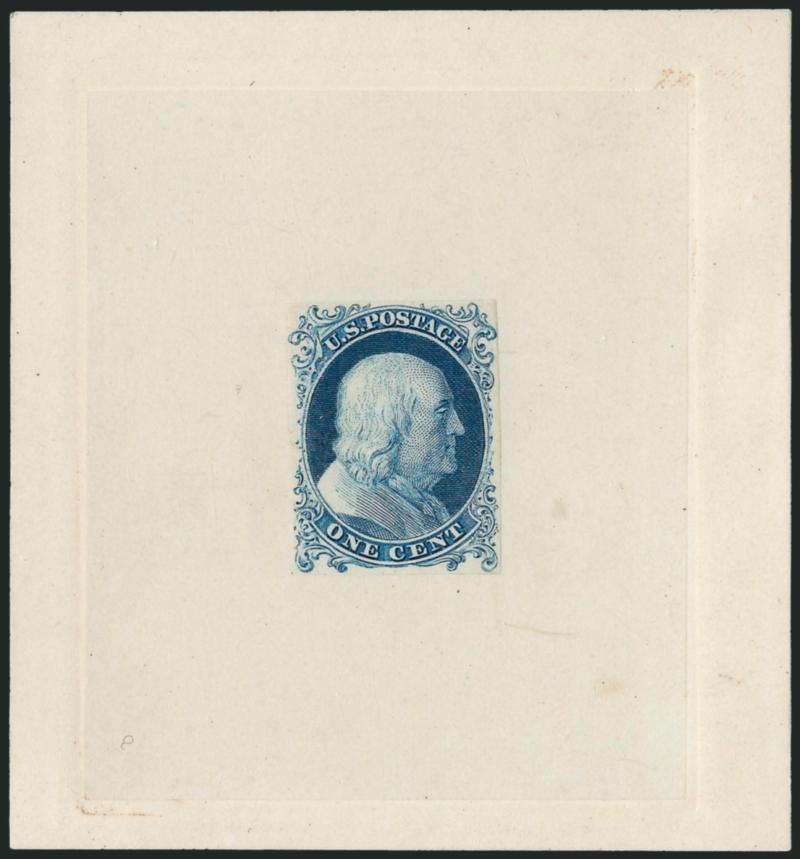 1c-90c 1857 Reprints, Hybrid Large Die Proofs on India (40P1-47P1).> On approximately 75 x 82mm cards with full die sinkage, rich colors, Very Fine set, these only exist as hybrids