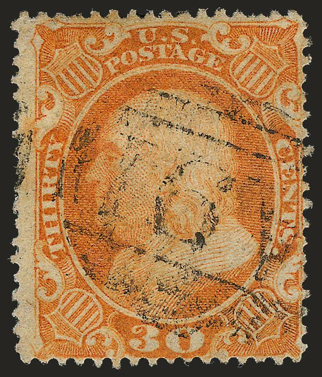 30c Orange (38).> Bright color, cancelled by <A91 in barred oval> handstamp, fresh and Very Fine