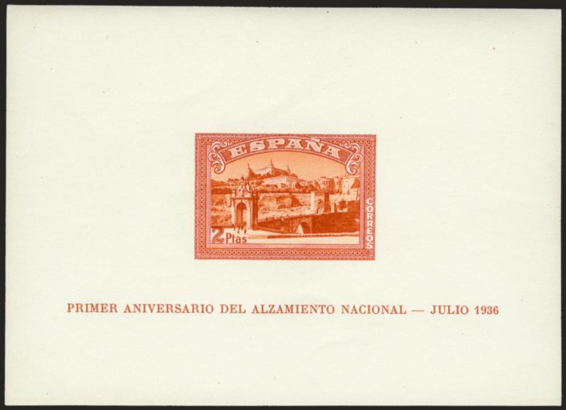 SPAIN, 1937, 2p Orange Brown Souvenir Sheet, Imperforate (B108Ab).> Mint N.H., also incl. four each Mint N.H. perforated souvenir sheets Nos  B108a and B108C, Very Fine lot