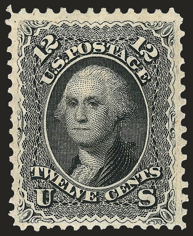 12c Black (69).> Original gum, attractive margins, intense color and proof-like impression, Very Fine, exceedingly scarce with original gum, with 2008 P.F. certificate