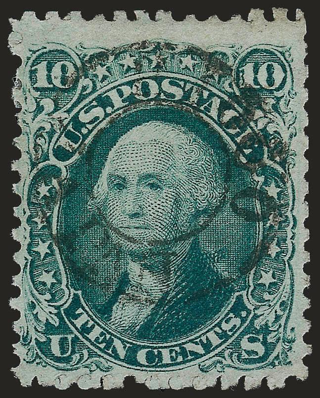 10c Green, E. Grill (89).> Nice color, full clear strike of <Hiogo Japan> double-circle, few blunted perfs at right, otherwise Fine and scarce