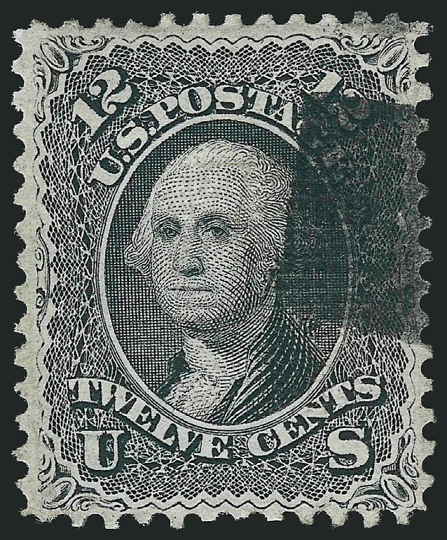 12c Black, E. Grill (90).> Solid block cancel virtually clear of vignette, nicely centered, Very Fine, with 1987 P.F. and two 2008 P.S.E. certificates