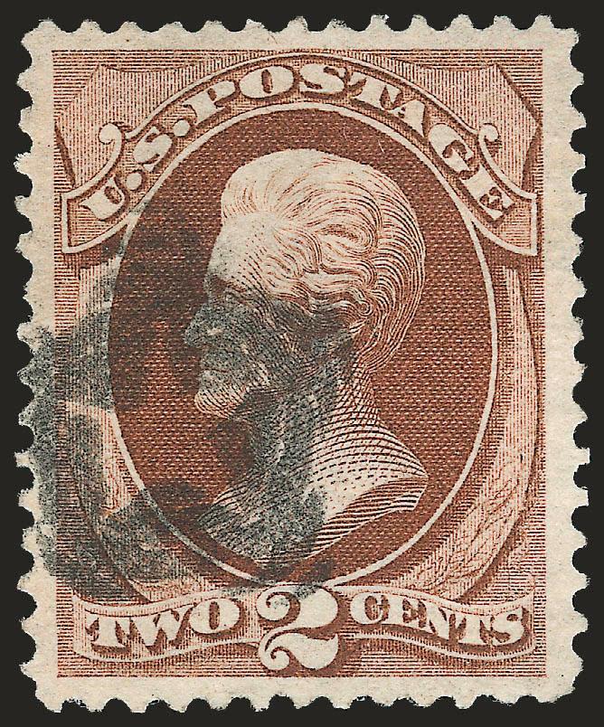 2c Red Brown, Split Grill variety (135).> I. Grill, well-centered with wide margins, <negative Star cancel>, Extremely Fine, with 2006 P.S.E. (XF 90) and 2004 P.F. certificates (XF 90 SMQ $210.00), neither
certificate specifies the type of grill