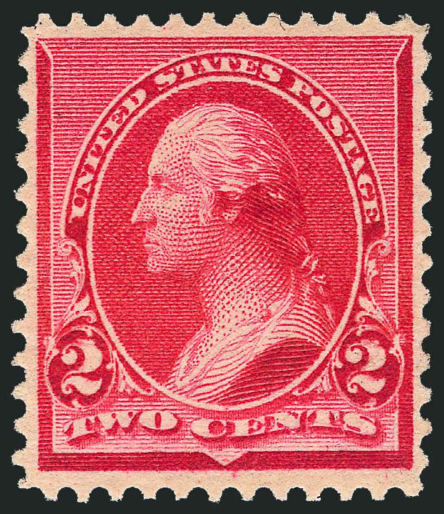 2c Carmine, Cap on Both 2s (220c).> Original gum, lightly hinged, beautifully balanced margins, Very Fine and choice, with 2003 P.F. certificate