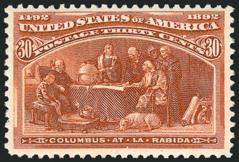 30c Columbian (239).> Mint N.H., rich color, fresh and Very Fine, with 2000 P.F. certificate