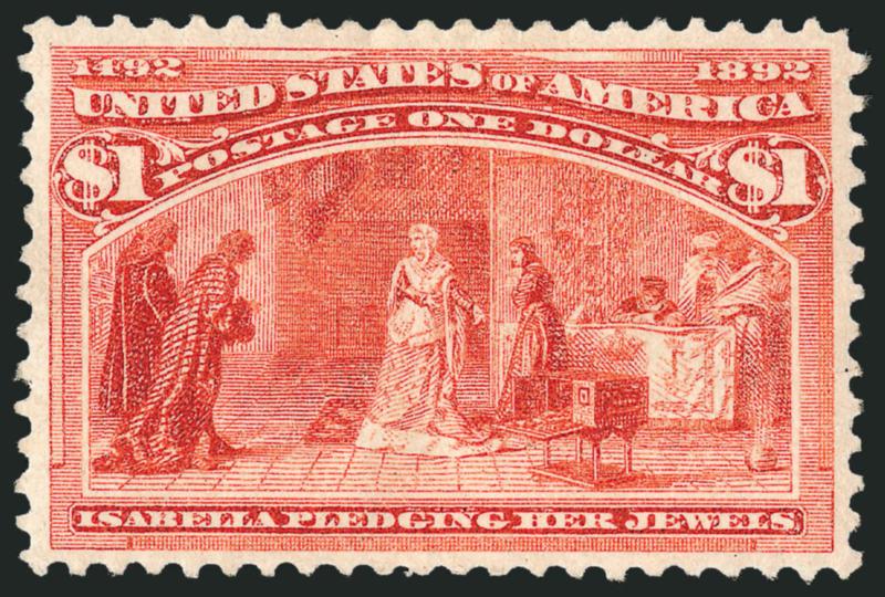 $1.00 Columbian (241).> Original gum, h.r., choice centering, fresh bright color, Extremely Fine