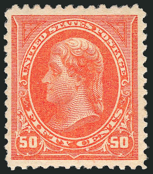 50c Orange (260).> Original gum, faintly hinged, uncharacteristically wide Jumbo margins, vivid color, Very Fine and choice, with 2008 P.S.E. certificate (OGph, VF-XF 85 Jumbo SMQ $870.00 as 85, $1,250.00 as
90)