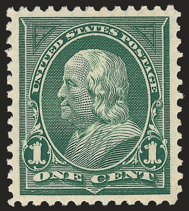 1c Deep Green (279).> Mint N.H., wide margins and precise centering, magnificent color and impression, Extremely Fine Gem, simply phenomenal, with 2008 P.S.E. certificate (Superb 98 SMQ $1,750.00)