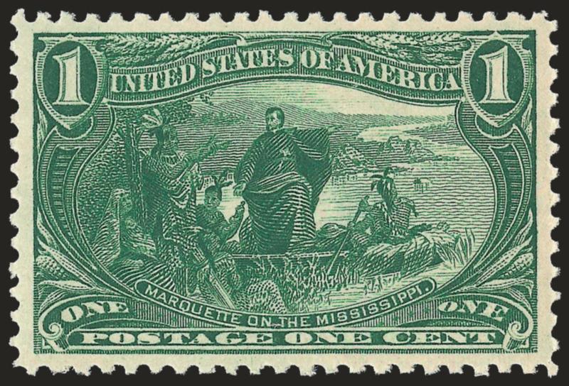 1c Trans-Mississippi (285).> Mint N.H., fabulous margins and centering, wonderful rich color and proof-like impression<><>^EXTREMELY FINE GEM. A MAGNIFICENT ONE-CENT TRANS-MISSISSIPPI STAMP, WHICH HAS ACHIEVED
THE COVETED P.S.E GRADE OF SUPERB 98.^
