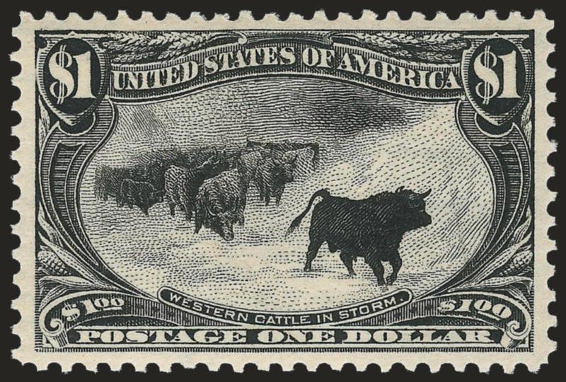 $1.00 Trans-Mississippi (292).> Mint N.H., intense shade on bright paper, as fresh as the day it was printed, incredibly detailed impression which highlights every minute detail of this wonderful
engraving<><>^EXTREMELY FINE GEM. A SPECTACULAR MINT