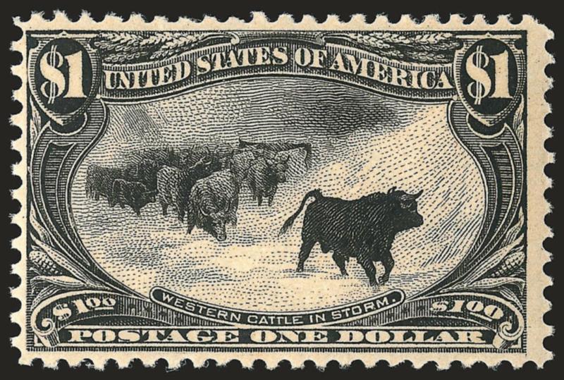 $1.00 Trans-Mississippi (292).> Mint N.H., trivial natural gum wrinkle, Fine, with 2007 P.S.E. certificate for horizontal pair (right stamp)
