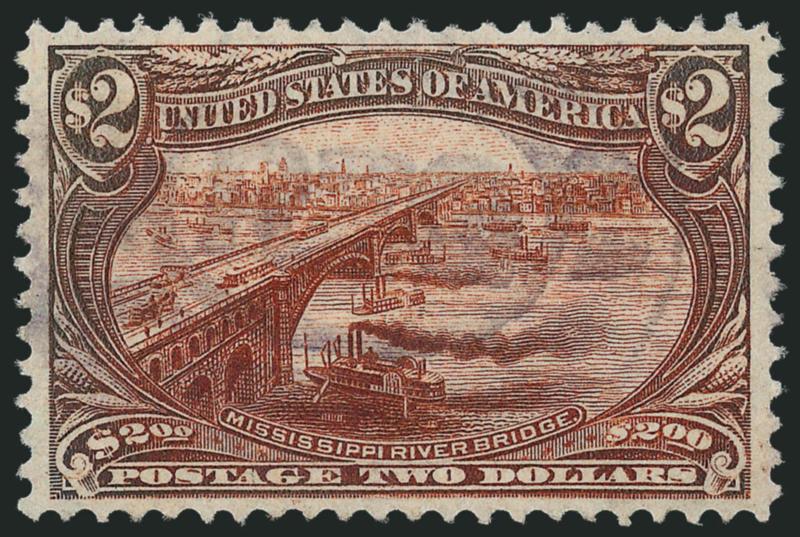 $2.00 Trans-Mississippi (293).> Incredibly well-centered, deep rich color, oval registry cancel, Extremely Fine, with 1997 P.F. certificate