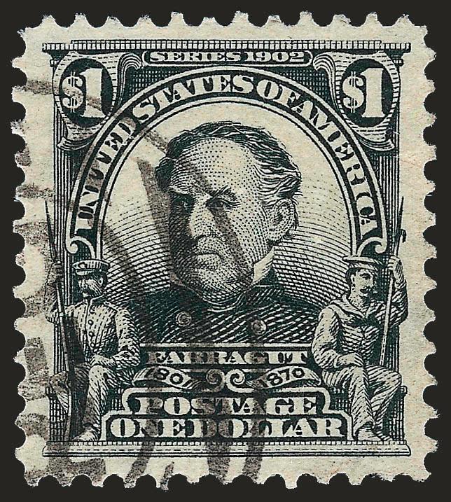 $1.00 Black (311).> Jumbo margins and handsomely centered, neat oval registry cancel, Extremely Fine, with 2008 P.S.E. certificate (XF 90 Jumbo SMQ $215.00 as 90, $700.00 as 95)